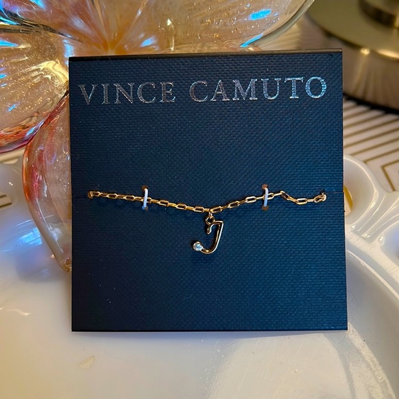 Vince Camuto Gold Link Necklace with Initial J - Picture 1 of 3